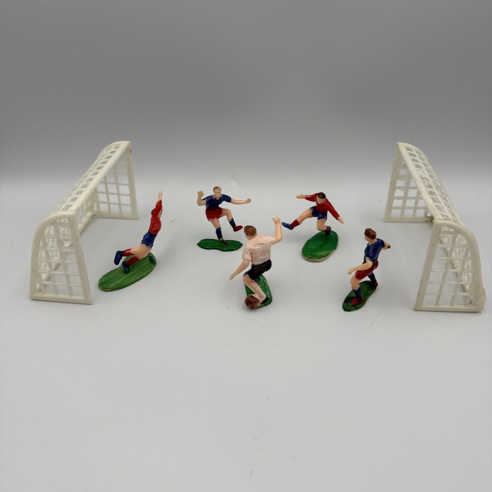 Vintage Soccer Players Cake Topper Figures Made In Hong Kong